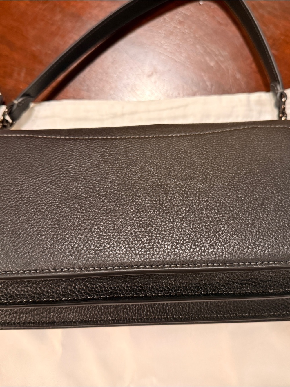 Coach Tabby Black Pebbled Leather Shoulder Bag with Signature C Buckle nwot - Picture 3 of 5
